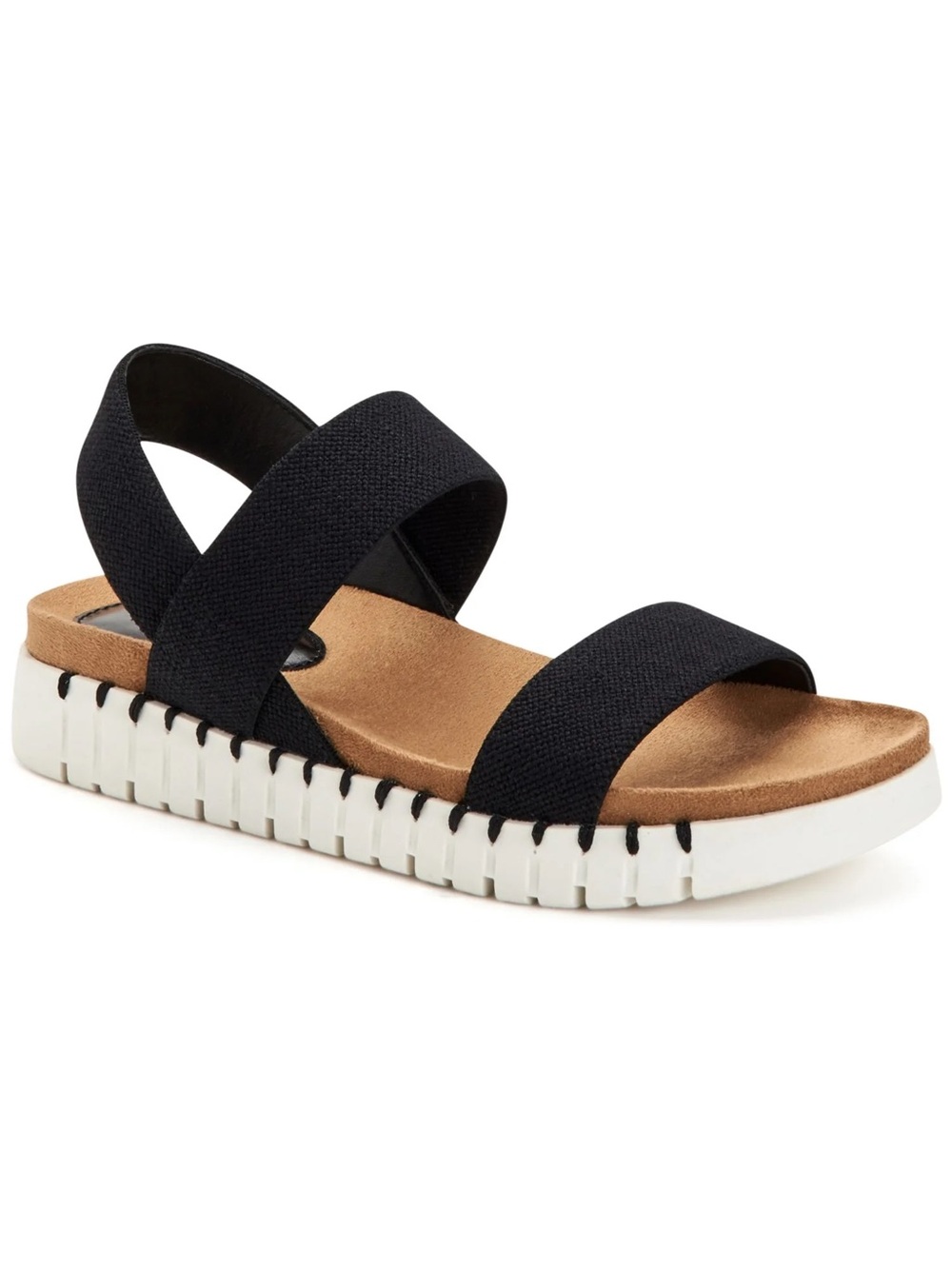 Style & Co Milaaf Comfort Stretch Black Sandals with Cushioned Footbed Size 7.5